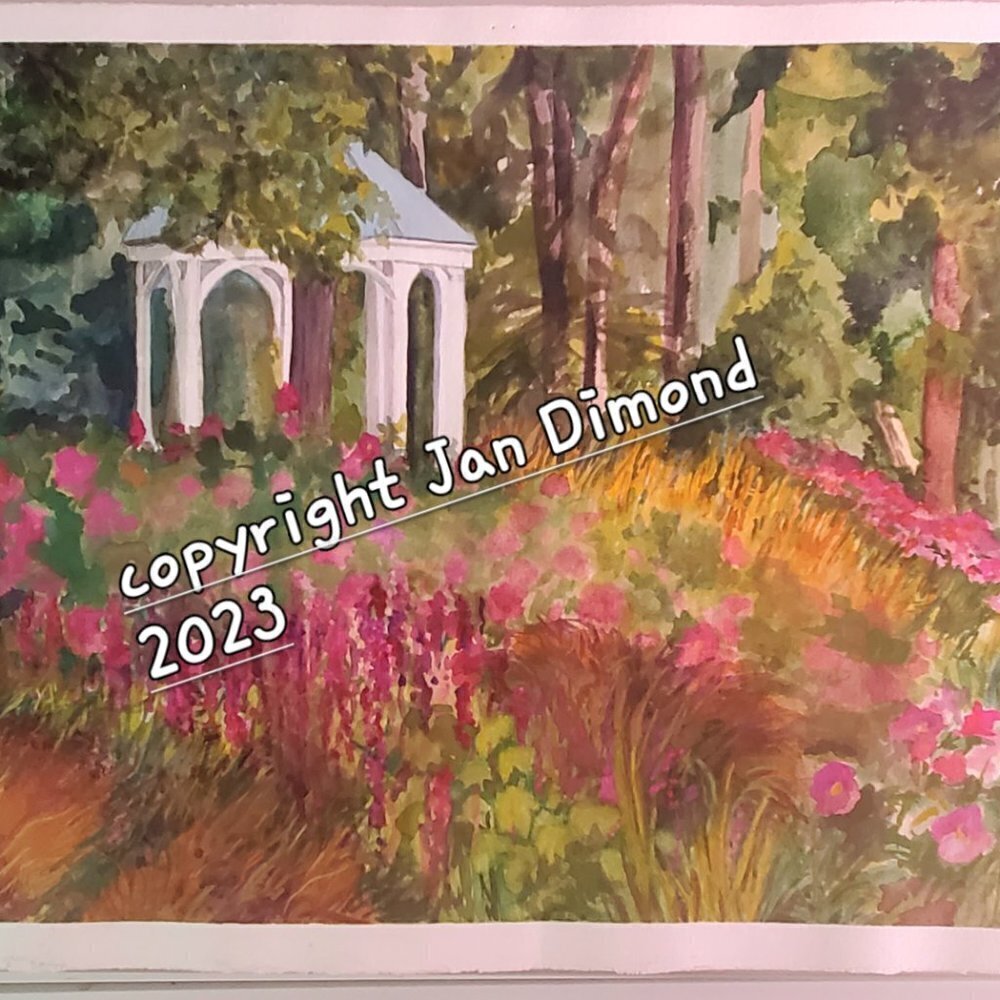 Watercolor Painting, Original Art, Signed, One of a kind - 22" x 15"